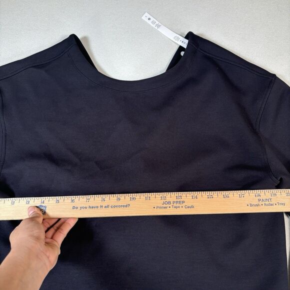 LULULEMON Twist Back-to-Front Pullover Black Sweatshirt Athleisure Crop Sz 6 - Picture 11 of 12